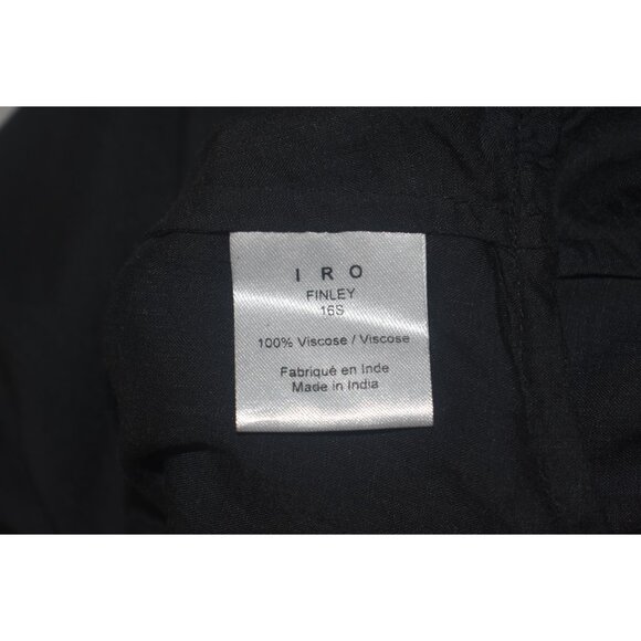 IRO Finley Lace up Front Poet Ruffle Boho Black Blouse 34 XS - Picture 7 of 10